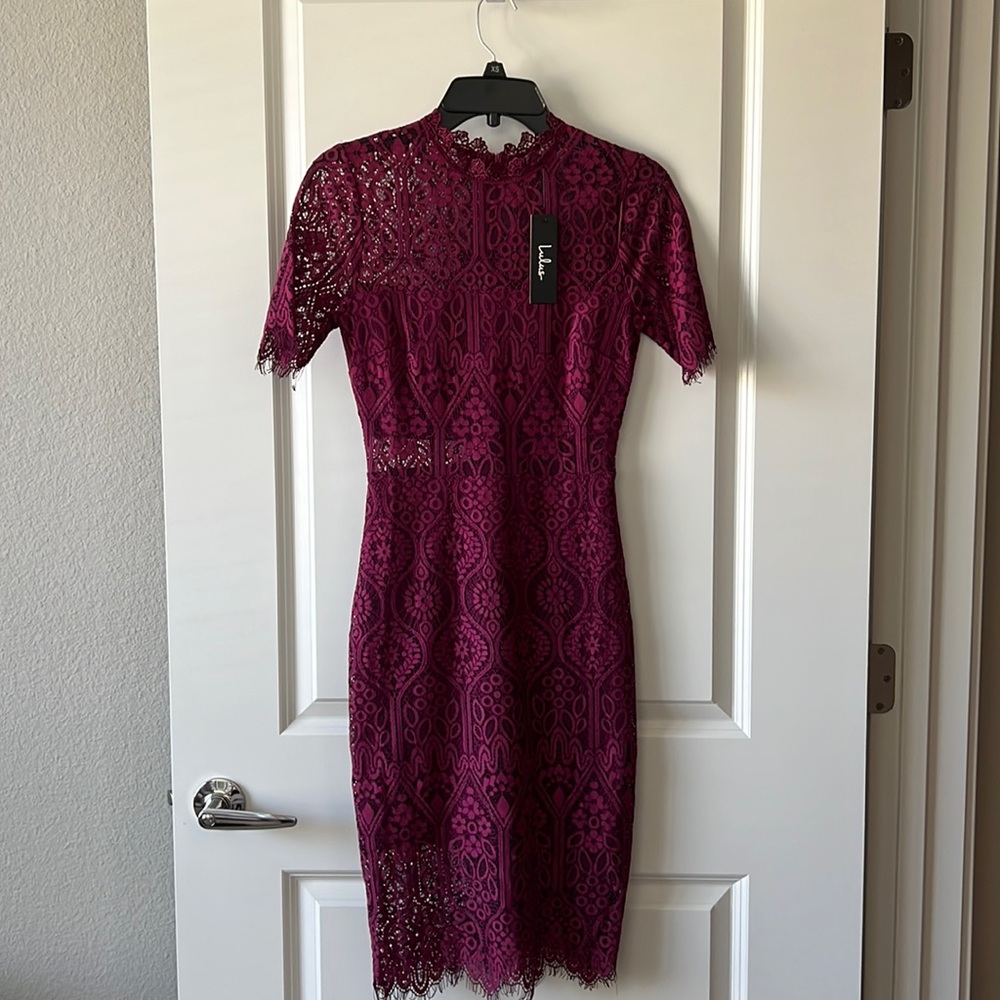 Lulu’s Remarkable Burgundy Lace Dress